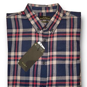 NWT Zara Men’s Long Sleeve Flannel Shirt